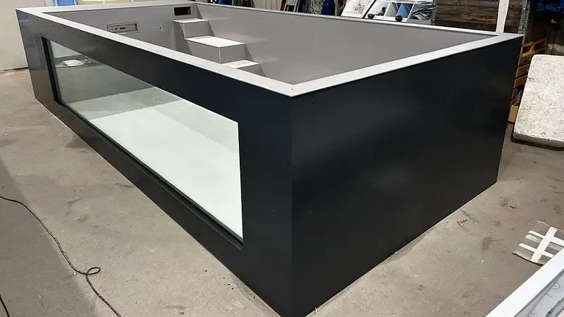 Rolipropyleen zwembad 6,5 m x 2,5 m met 4 m raam