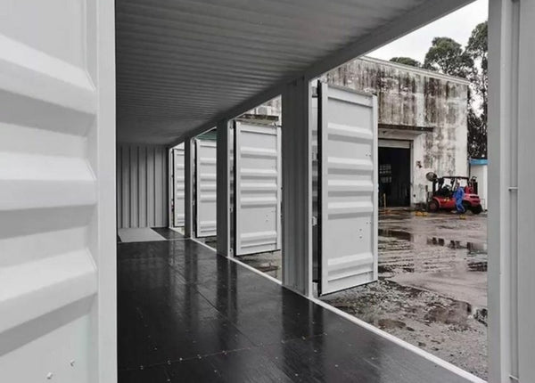 40ft Container Kubushoogte 12m wit met zijopening